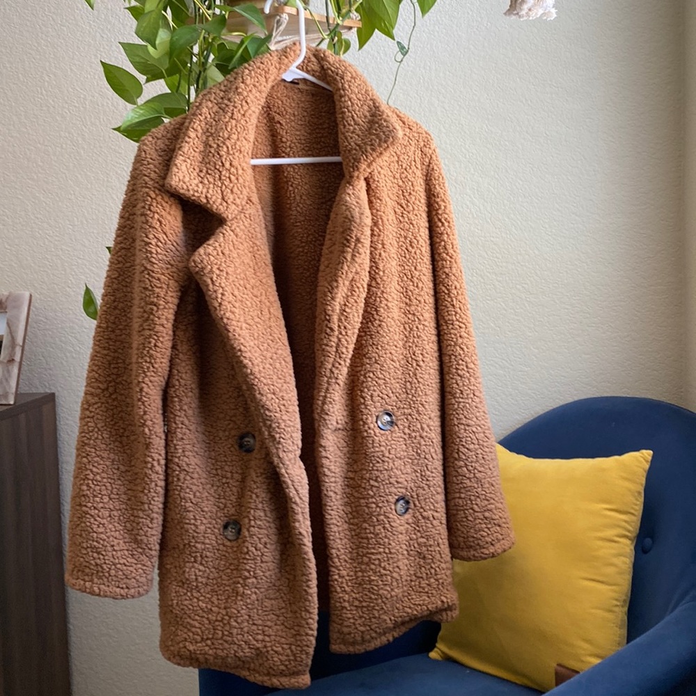 Brown Sherpa Oversized Shacket (worn once!)